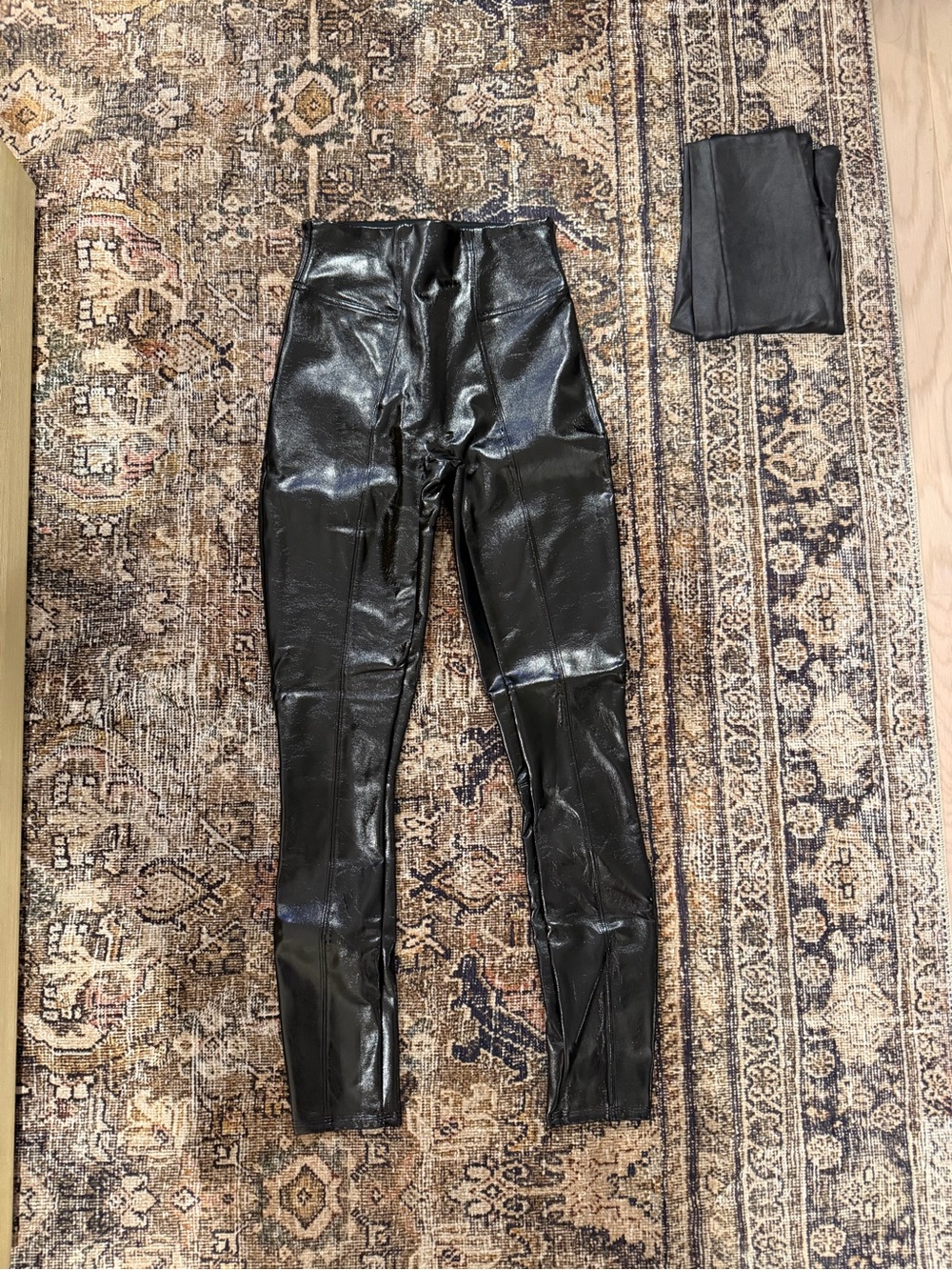 SPANX Black Faux Leather High-Rise Leggings